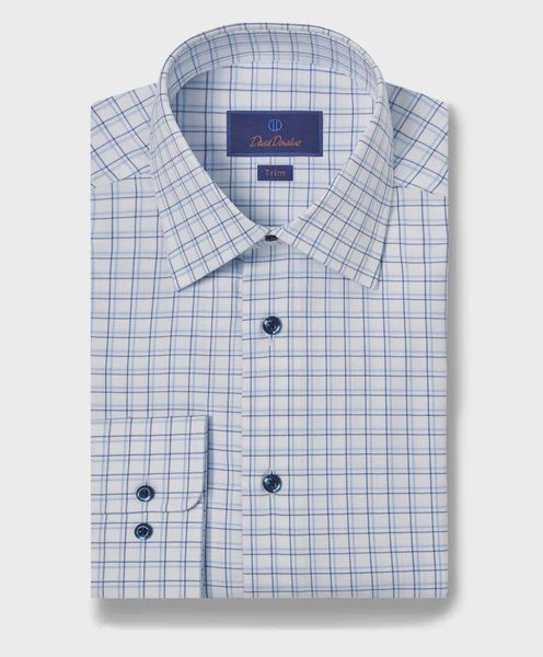 David Donahue White &amp; Blue Check TBSP10812135