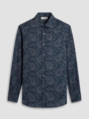Bugatchi Axel Navy Paisley LS Shirt HS3099L40S