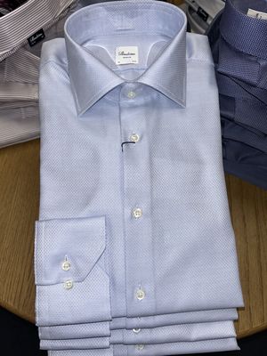 Stenstroms Light Blue Pique Dress Shirt 6027719064-100