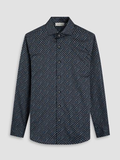 Bugatchi L/S Alvin Navy Woven Shaped Shirt HS3086L80S