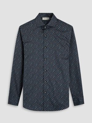Bugatchi L/S Alvin Navy Woven Shaped Shirt HS3086L80S