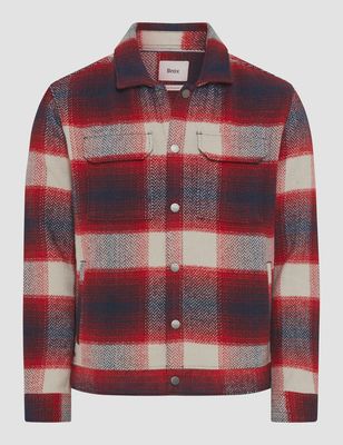 Brax Santiago Red Wine Plaid Shacket 27-4988