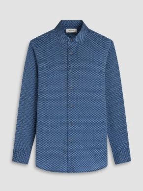 Bugatchi OoohCotton James Navy Medallion Shirt HF9179k60