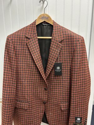 Coppley Gibson Orange &amp; Brown Houndstooth 29358
