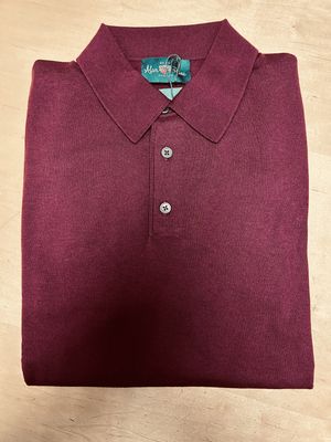 Alan Paine Papple Inset LS Sleeve 3 Button Polo 164Z61