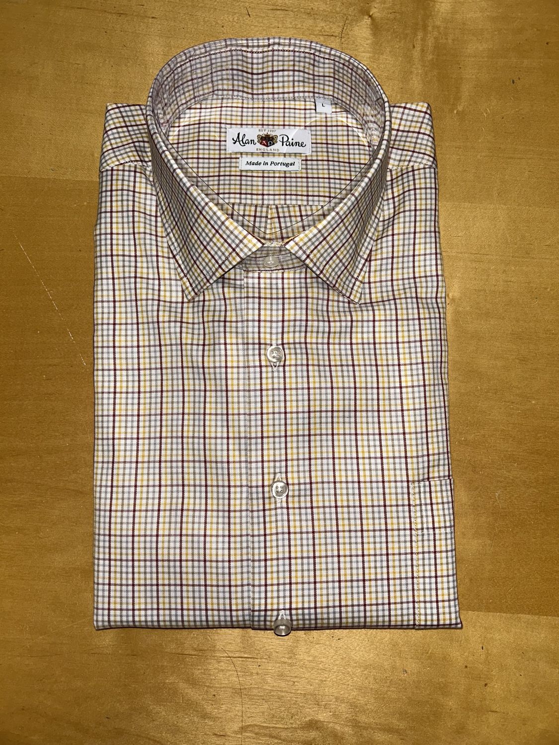 Alan Paine Berry/Yellow Check LS Shirt A2508M