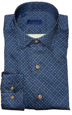 David Donahue Navy Medallion Shirt CBSM11209412