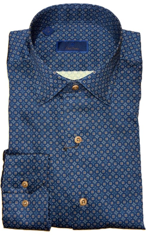David Donahue Navy Medallion Shirt CBSM11209412