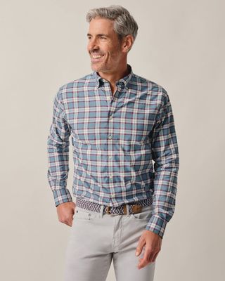 Johnnie-O Feldy Laguna Blue Plaid Shirt JMWL101280