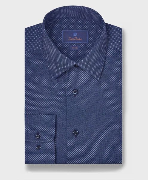 David Donahue Navy Micro Print TBSP11006412