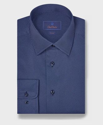 David Donahue Navy Micro Print TBSP11006412
