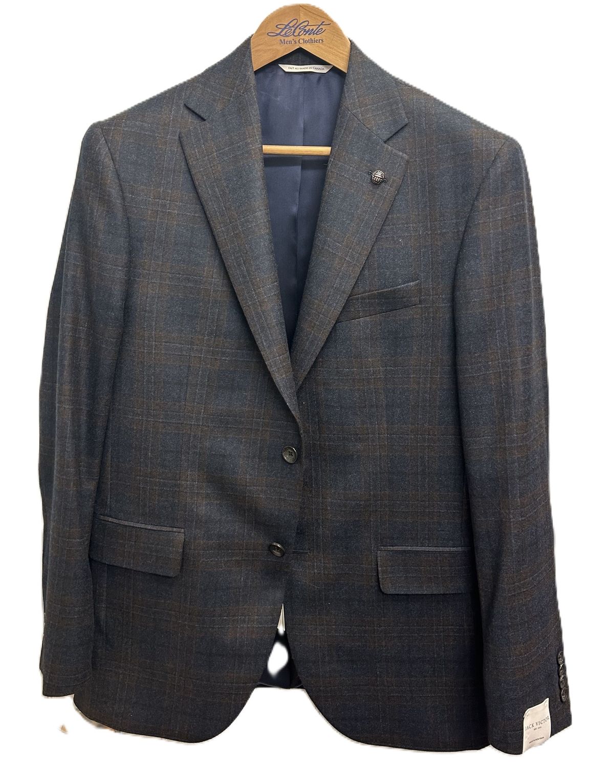 Jack Victor Conway Navy &amp; Brown Plaid 1252206