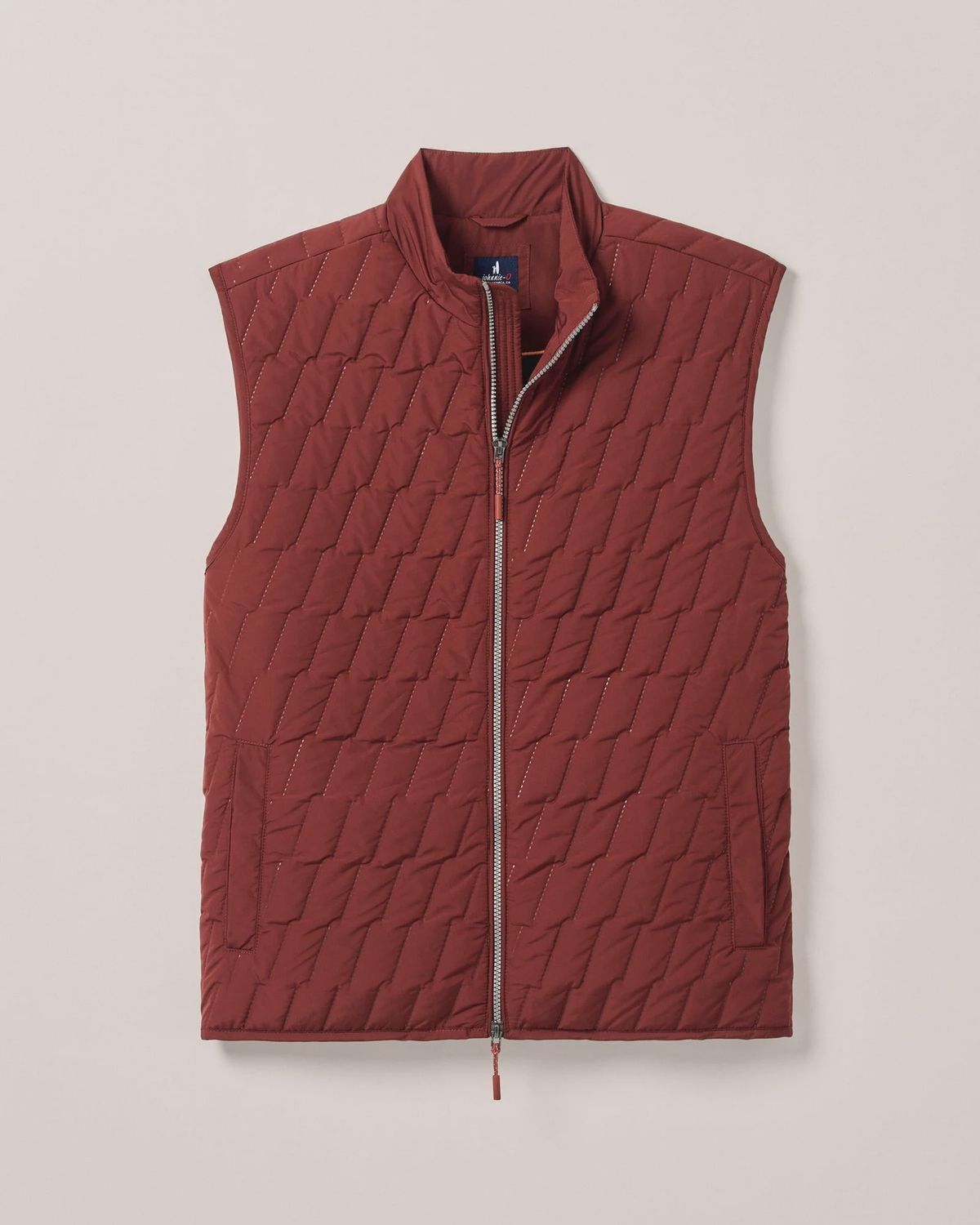 Johnnie-O Belfry Quilted Puffer Vest JMVT100460, Color: Dark Maroon, Size: M