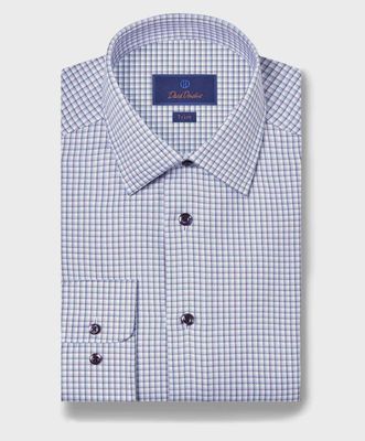 David Donaue Blue &amp; Purple Herringbone Check TBSP11807485