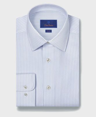 David Donahue White &amp; Sky Herringbone Stripe TBSP11950136