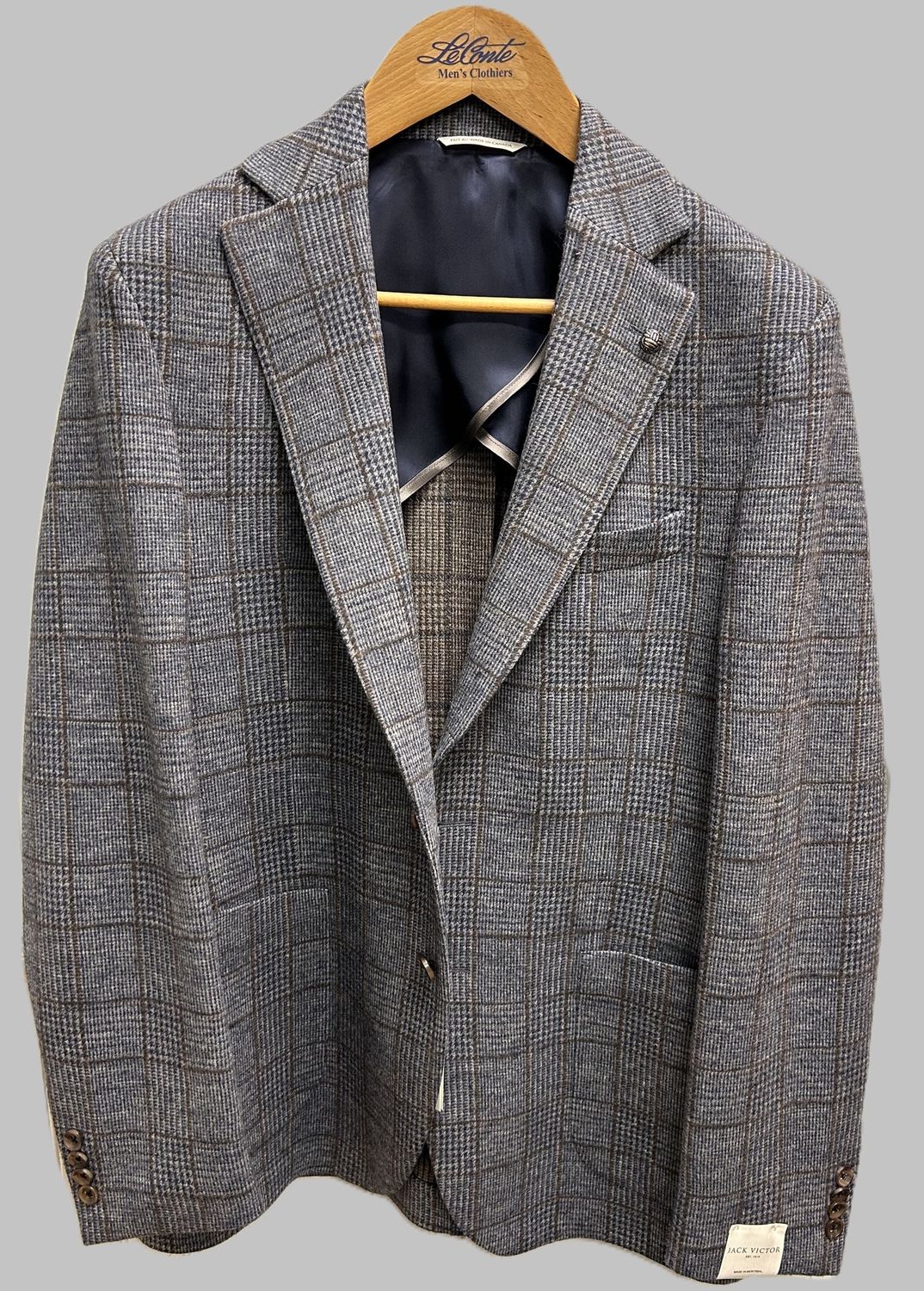 Jack Victor Light Blue Knit Plaid C01758