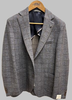 Jack Victor Light Blue Knit Plaid C01758 Jack Victor Light Blue Knit Plaid C01758