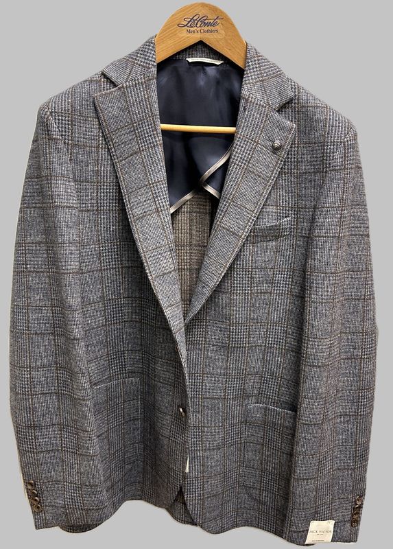 Jack Victor Light Blue Knit Plaid C01758