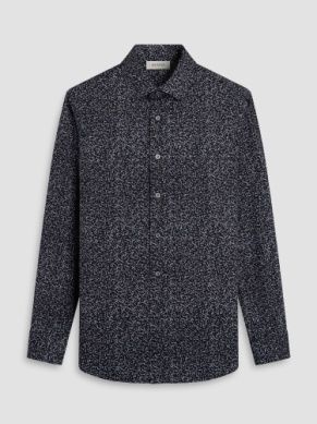 Bugatchi James Black Print LS Shirt HF9018K60