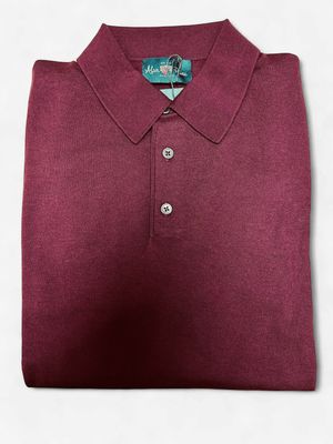Alan Paine Papple Inset LS Sleeve 3 Button Polo 164Z61