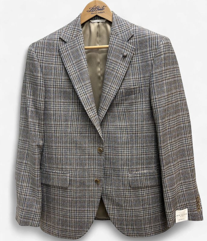 Jack Victor Conway Brown Plaid Sport Coat 1261227