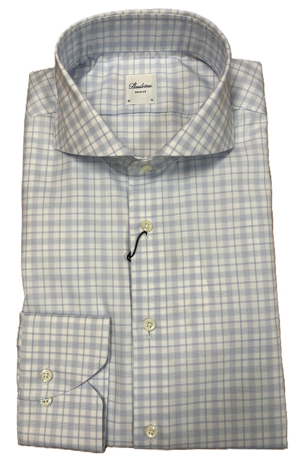 Stenstroms Light Blue Checked Twill Shirt 6023119116103