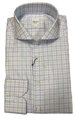 Stenstroms Light Blue Checked Twill Shirt 6023119116103