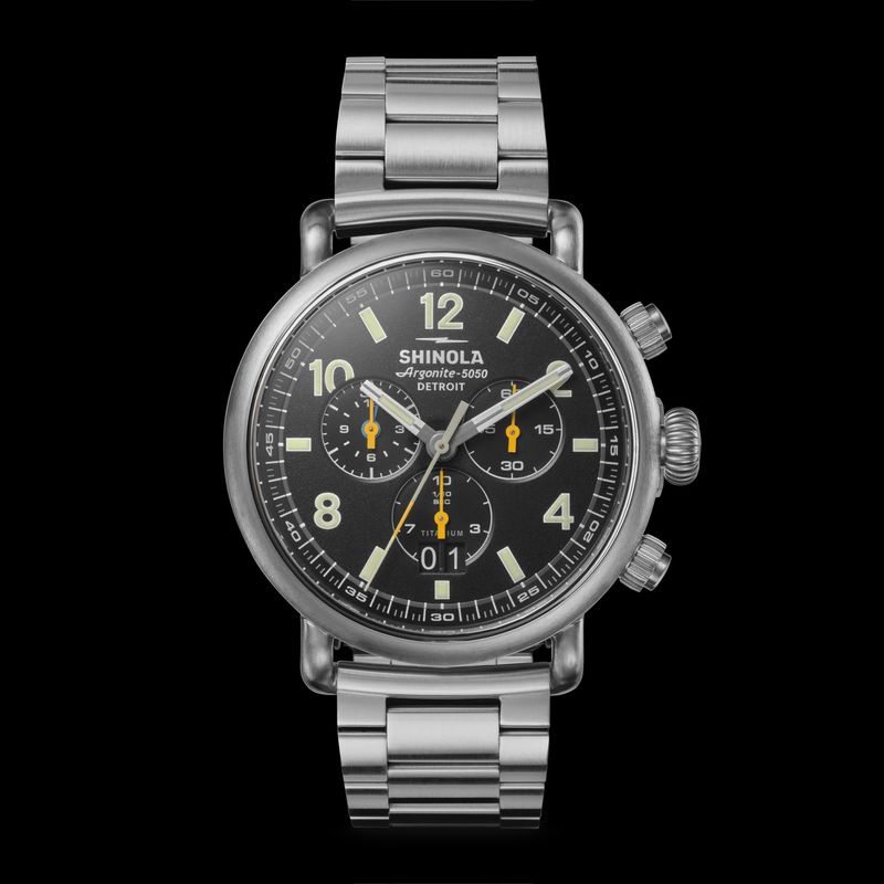 Shinola Runwell Chronograph West Wind Watch Gift Set with Additional Strap