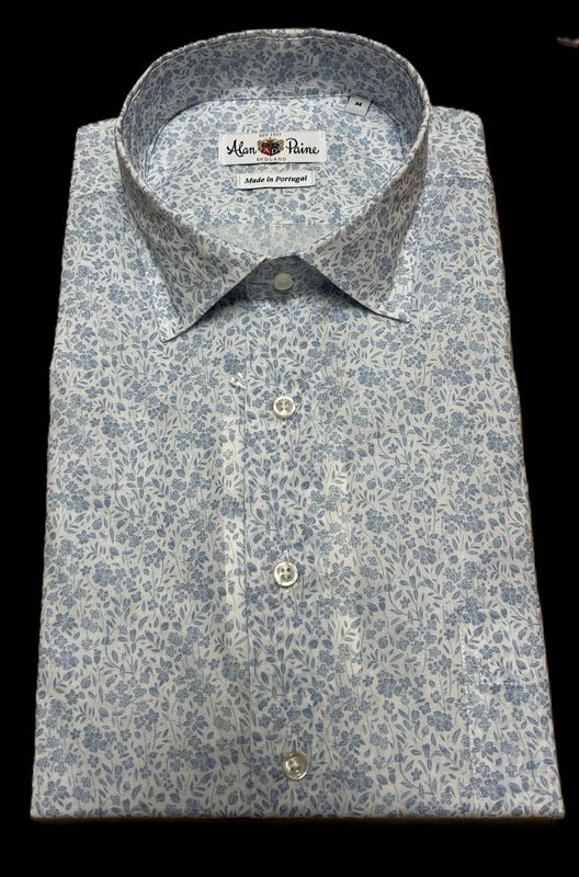 Alan Paine Classic Blue Floral  Shirt S2662M