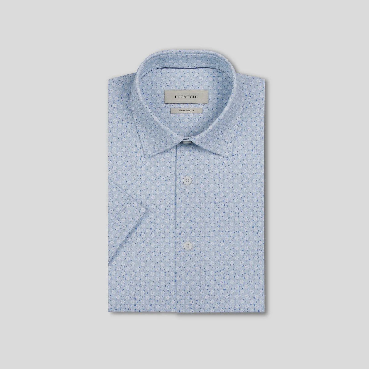 Bugatchi Miles Seafoam Floral Short-Sleeve Shirt