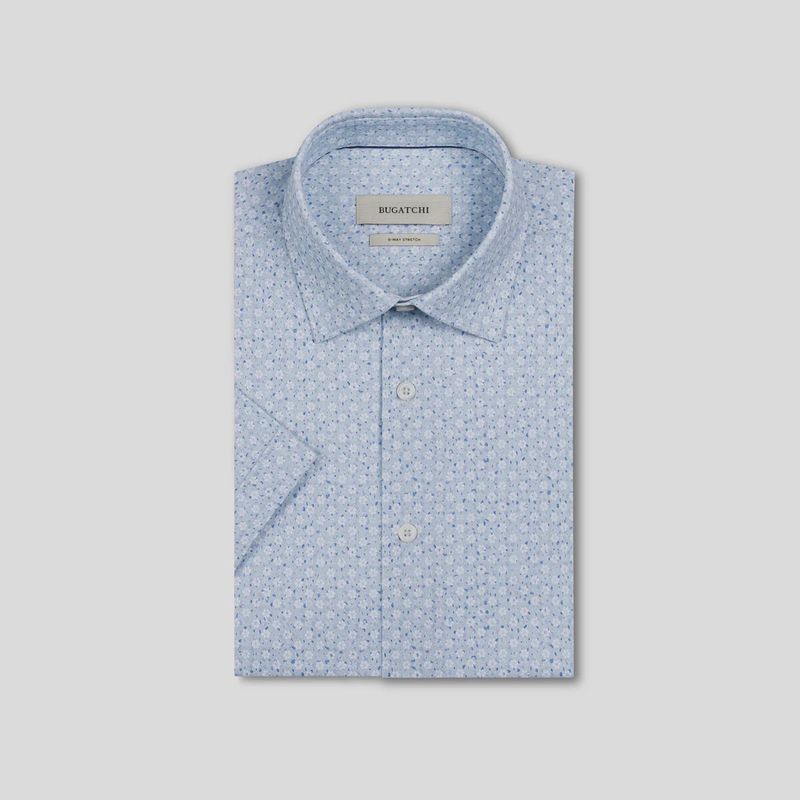Bugatchi Miles Seafoam Floral Short-Sleeve Shirt