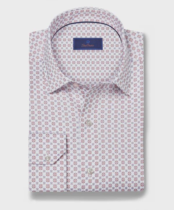 David Donahue Coral Sport Shirt CBSM12212147