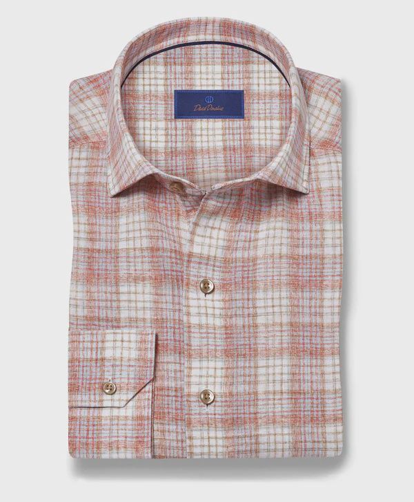 David Donahue Red/Multi Sport Shirt CMSW12828699