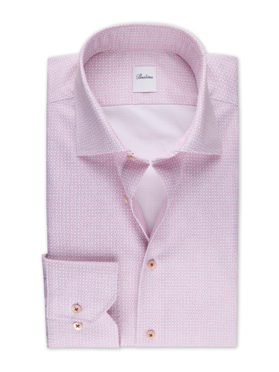 Stenstroms Light pink Patterned Twill Shirt 6127519122511