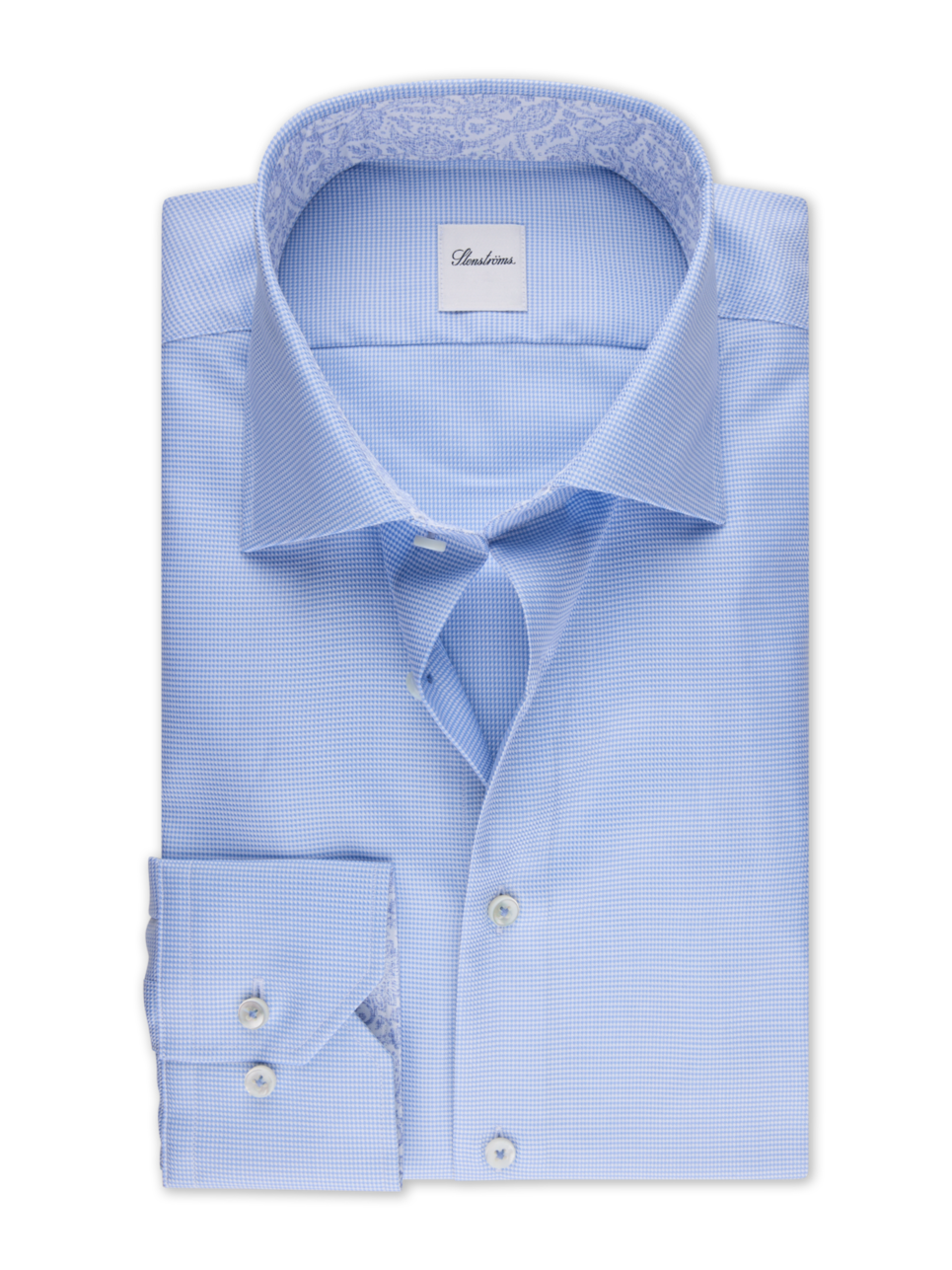 Stenstroms Light blue Twill Shirt with Contrast 6847710669110