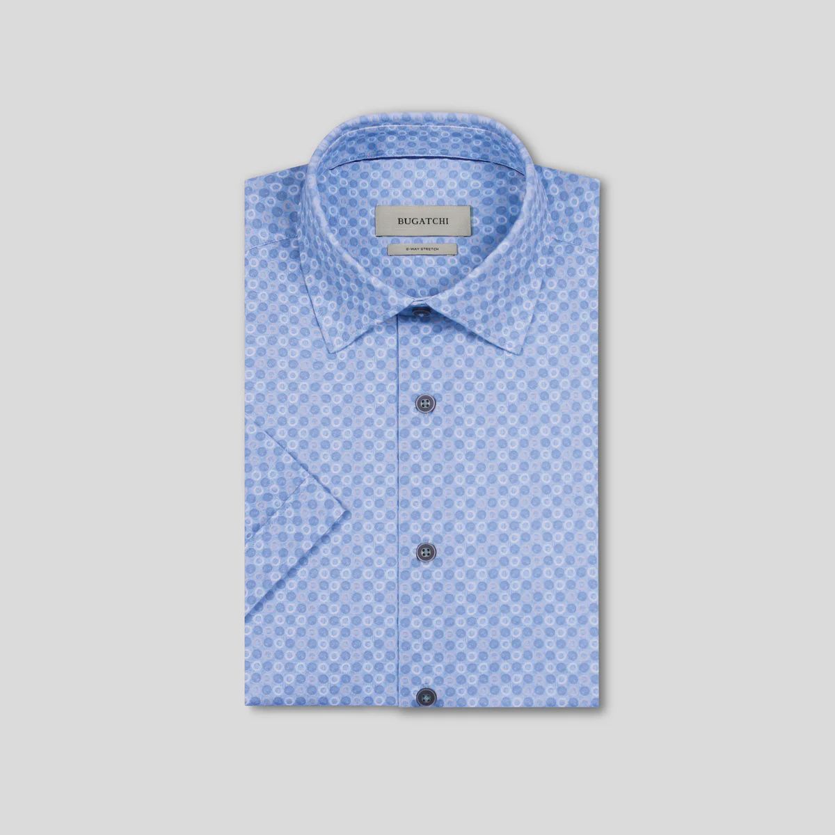 Bugatchi Miles OoohCotton® Geometric Short-Sleeve Shirt JF9201F40