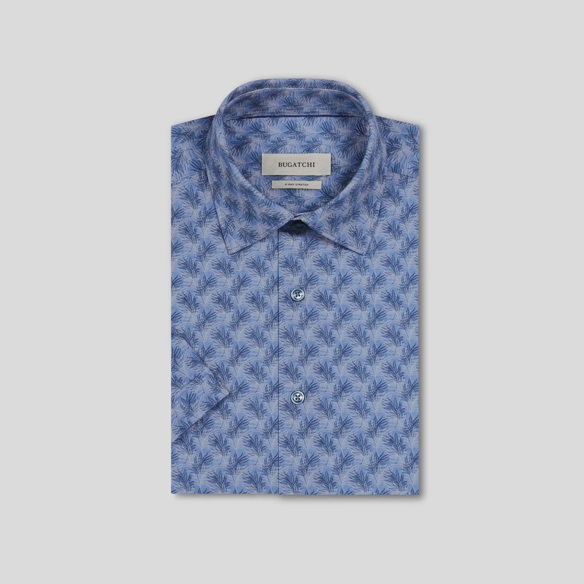Bugatchi Miles Leaf Print Short-Sleeve Shirt JF9138F40