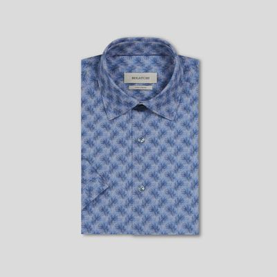Bugatchi Miles Leaf Print Short-Sleeve Shirt JF9138F40