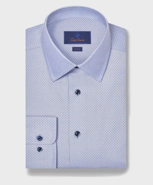 David Donahue Sky &amp; Berry Textured Dobby Dress Shirt TBSP12004465