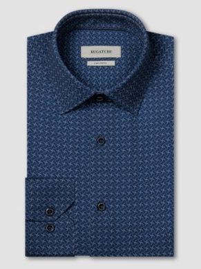 Bugatchi James Navy Medalion Shirt KF9172K60