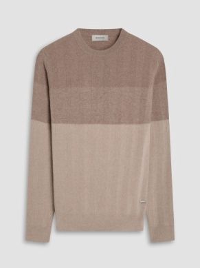 Bugatchi Aran Rib Cobblestone Crewneck Sweater KH507CN1