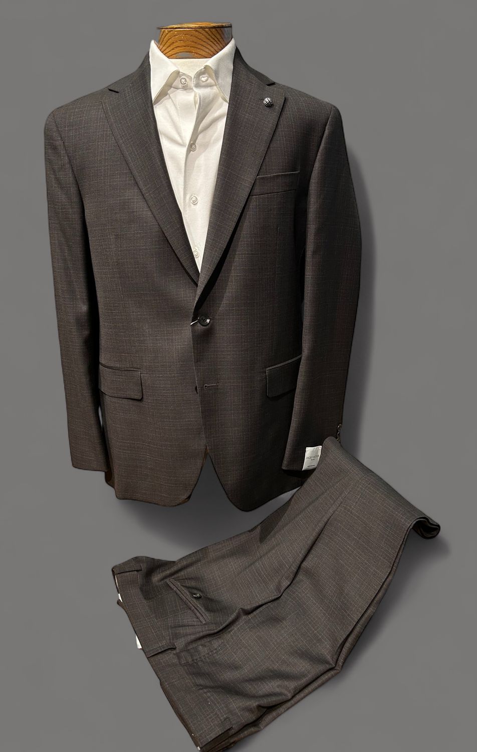 Jack Victor Brown with Blue Check Suit L3702