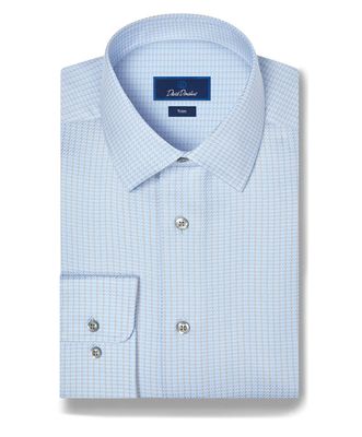 David Donahue Sky &amp; Pearl Dobby Stripe Dress Shirt TBSP13953440