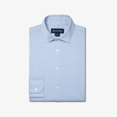 Mizzen + Main Halyard Cloud Blue Peter Gingham Dress Shirt TBU45-CPG