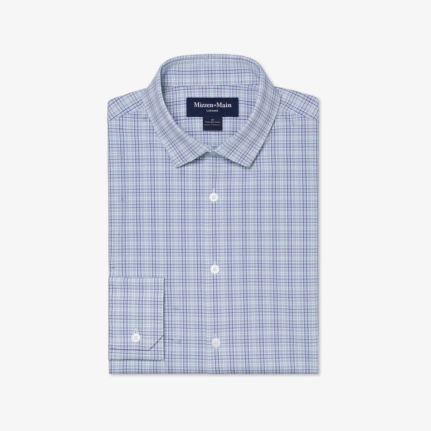 Mizzen + Main Leeward Perry Blue Liam Plaid No Tuck Dress Shirt TBU64-PER
