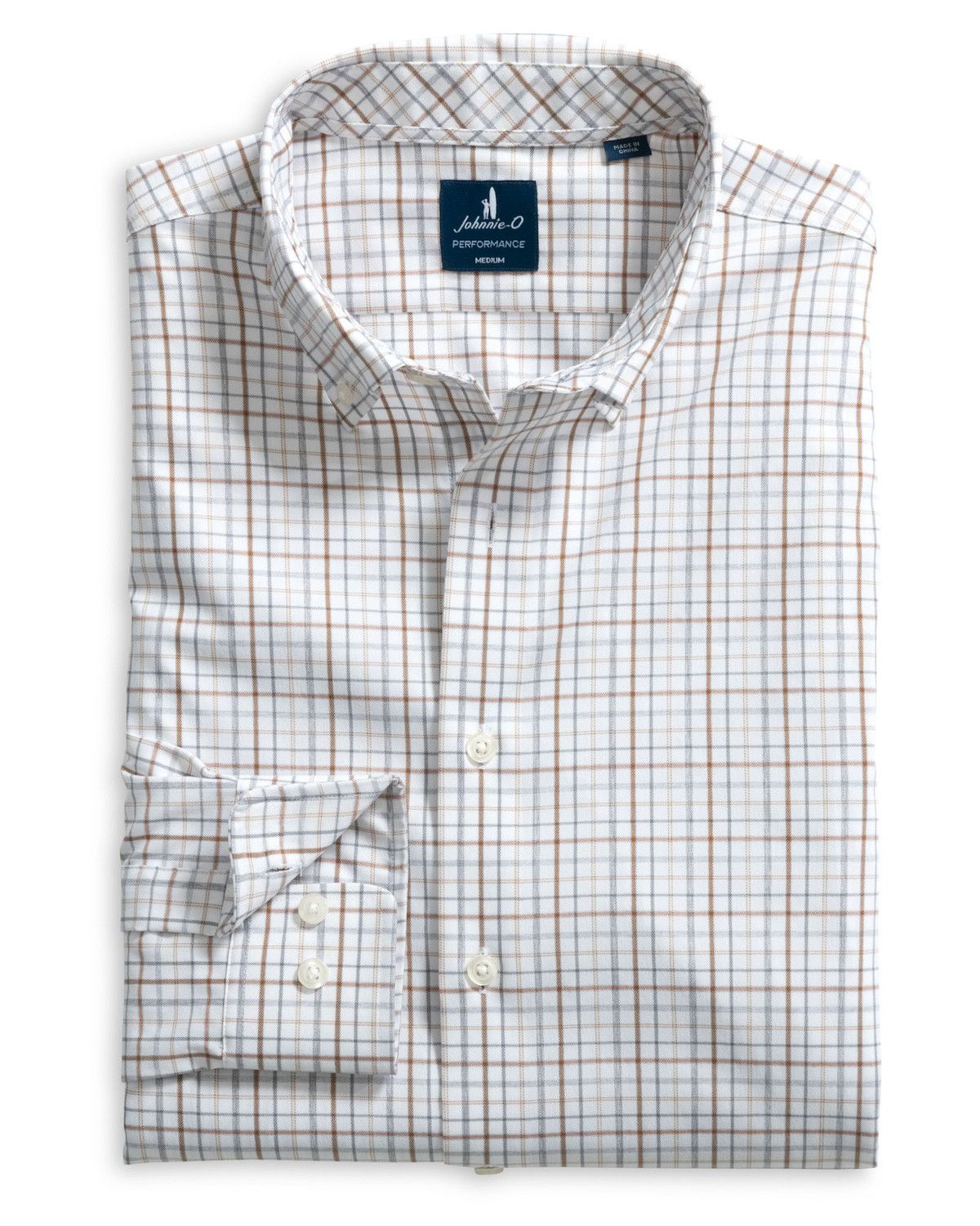 Johnnie-O Sandlewood Pane White Shirt JMWL102140