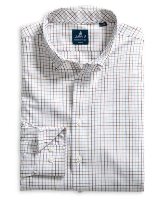 Johnnie-O Sandlewood Pane White Shirt JMWL102140
