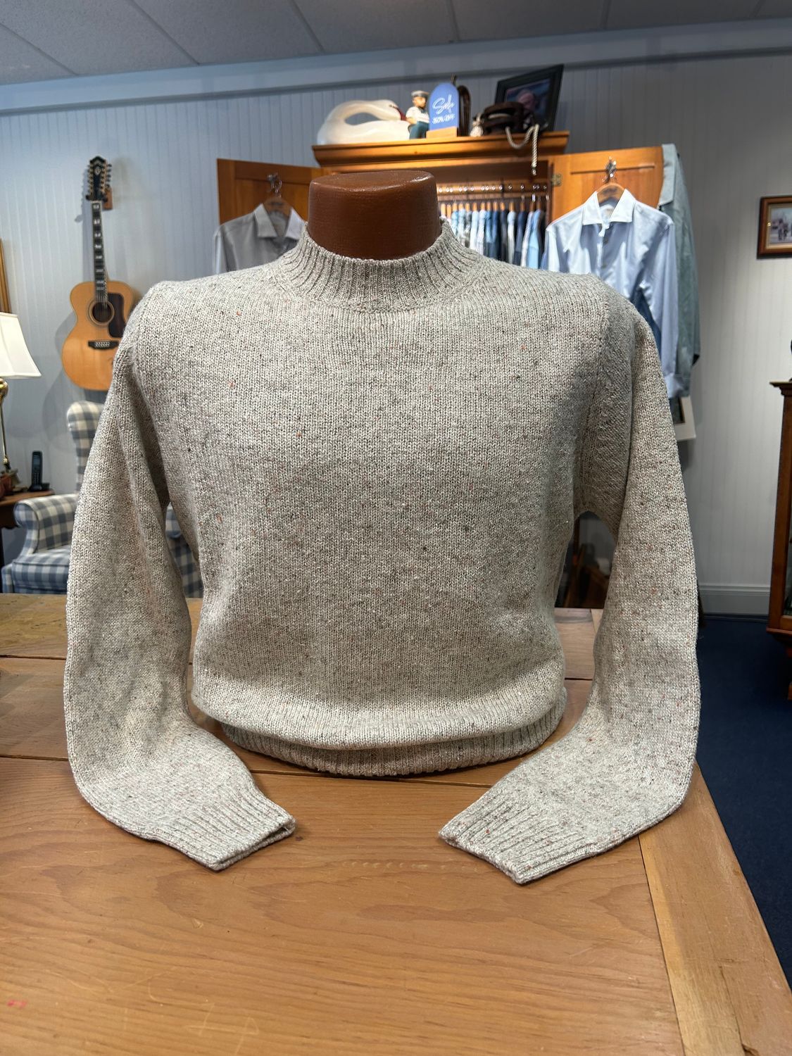 Sand Donegal Crew Mock Sweater 5684