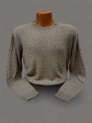 Sand Small Cable Crewneck Sweater 5600