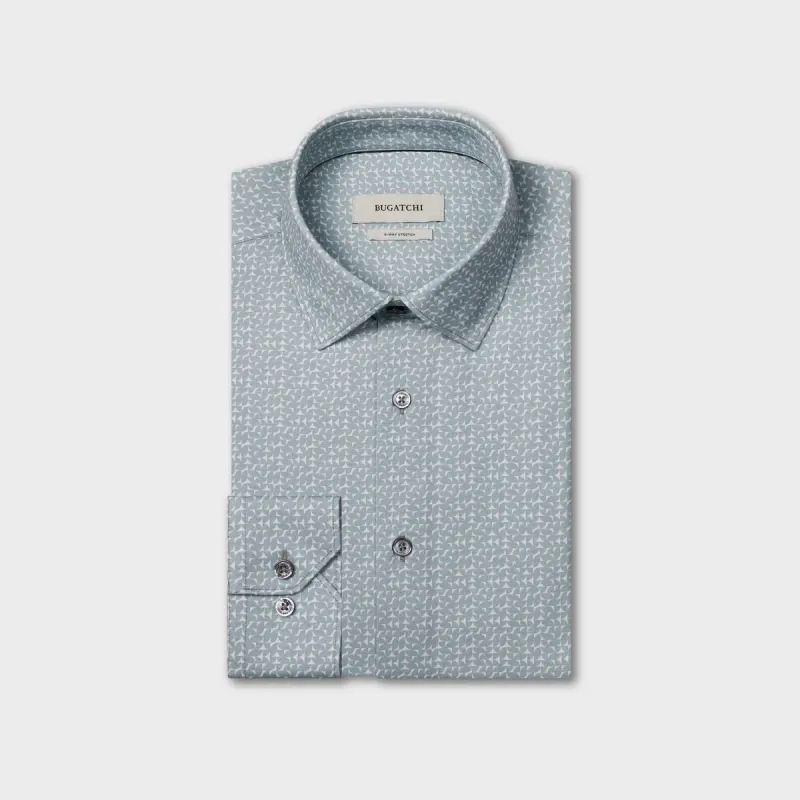 Bugatchi James OoohCotton® Teal Geometric Shirt KF9214K60